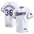 Men's Texas Rangers Wyatt Langford White Home Limited MLB Baseball Jersey - view 1