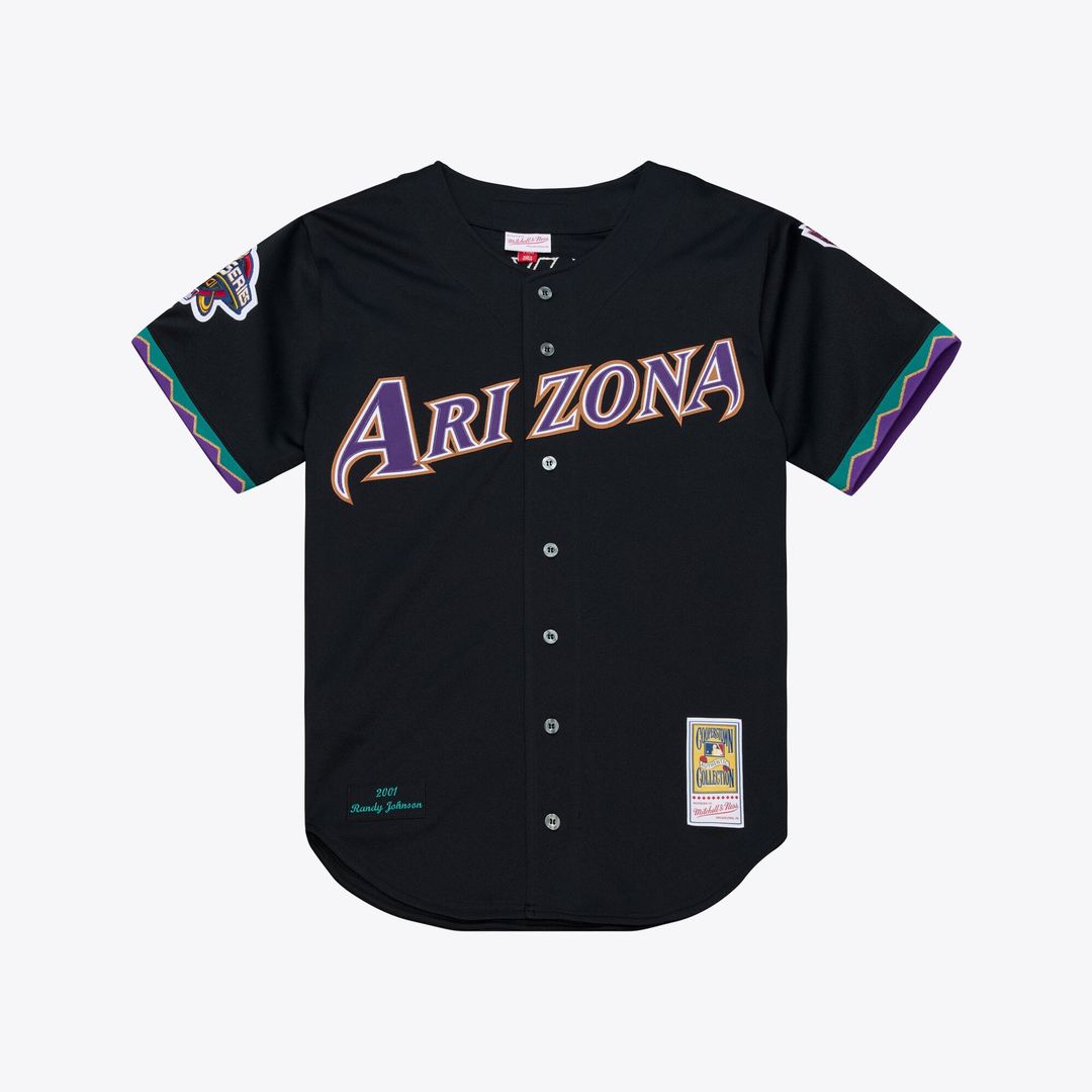 Men's Arizona Diamondbacks Randy Johnson Black 2001 MLB Baseball Jersey - view 9
