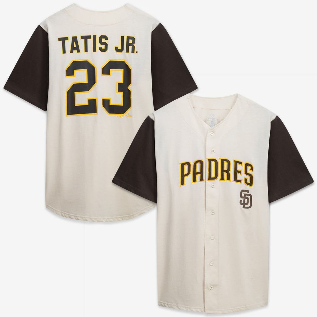 Men's San Diego Padres Cream/Brown Big & Tall Two-Color Fashion MLB Baseball Jersey - view 1