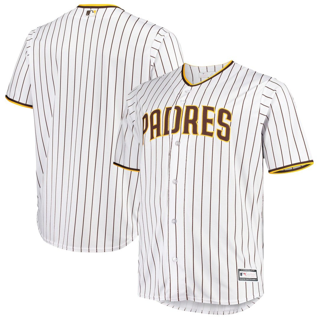 Men's San Diego Padres White/Brown Big & Tall Home Replica MLB Baseball Jersey - view 1
