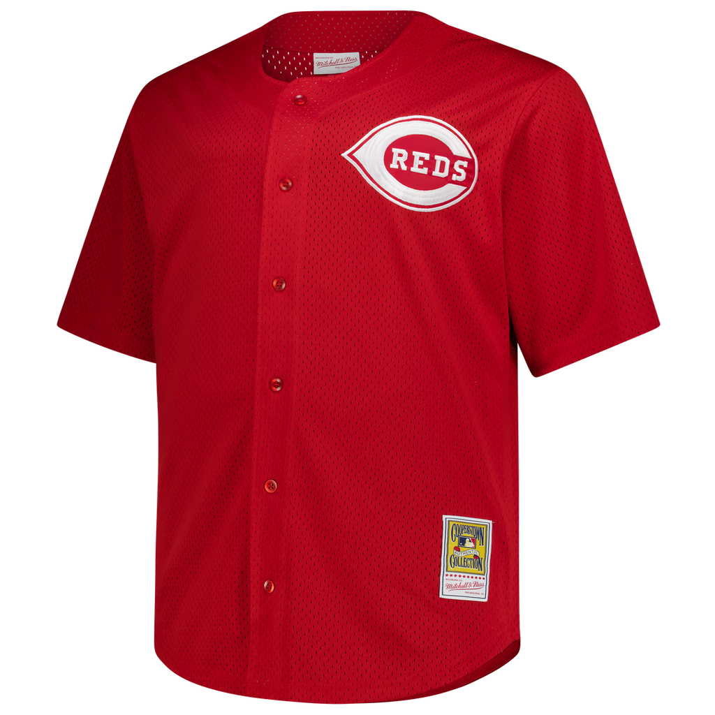 Men's Cincinnati Reds Deion Sanders Red Big & Tall Cooperstown Mesh Batting Practice MLB Baseball Jersey - view 2