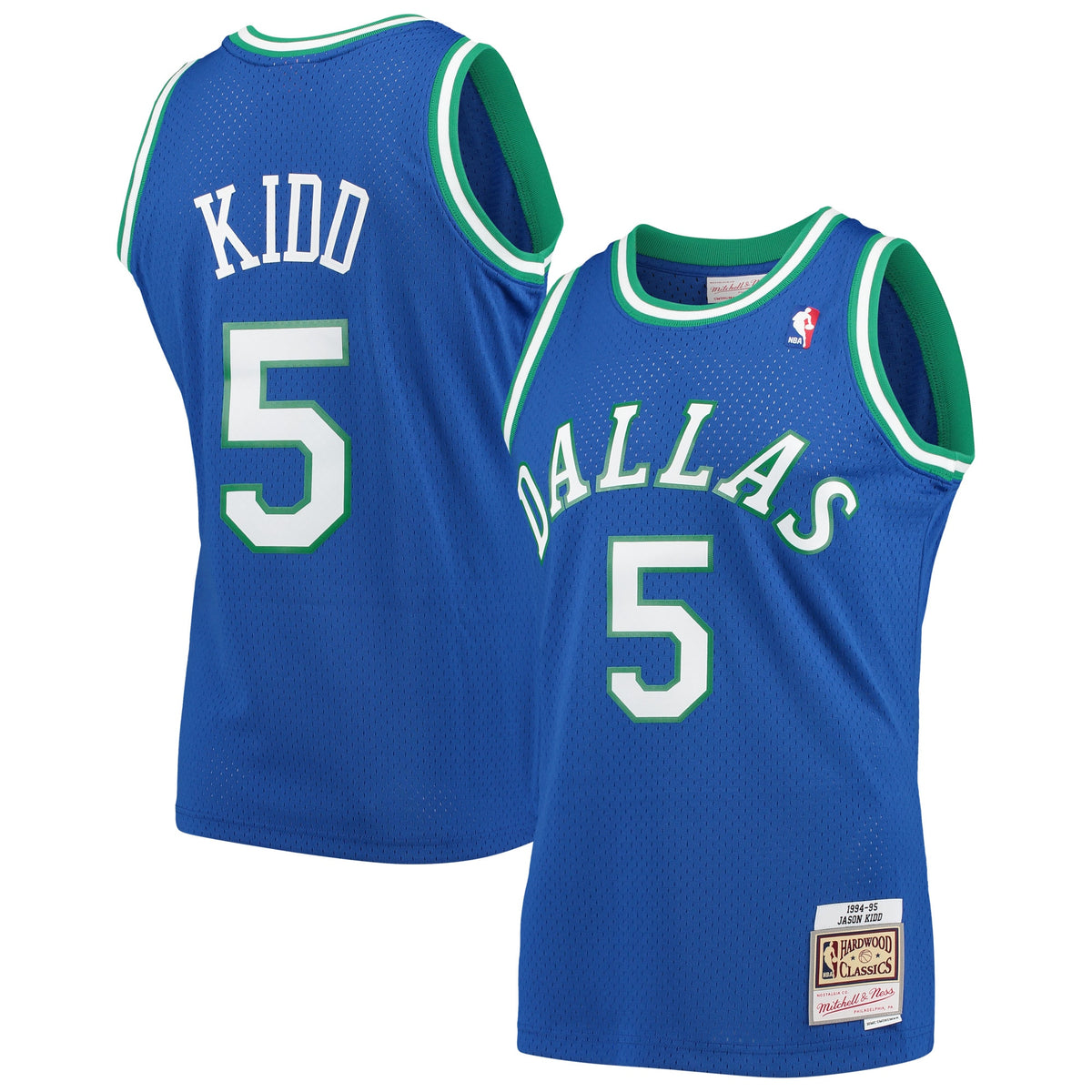 Men's Jason Kidd Blue Dallas Mavericks 1994-95 Hardwood Classics Swingman NBA Basketball Jersey - view 2
