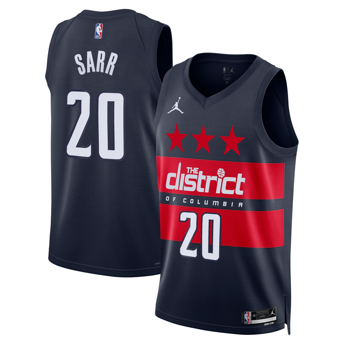 Men's Alex Sarr Washington Wizards Statement Edition Swingman NBA Basketball Jersey - Navy - view 2