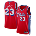 Unisex Lebron James Philadelphia 76ers Statement Edition Swingman NBA Basketball Jersey - Red - view 1