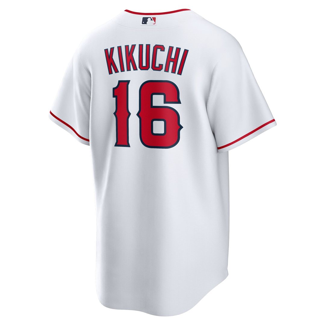Men's Los Angeles Angels Yusei Kikuchi White Home Replica MLB Baseball Jersey - view 3