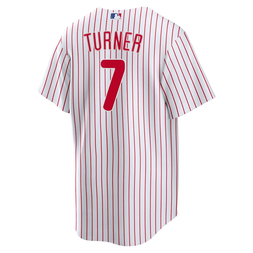 Men's Philadelphia Phillies Trea Turner White Home Replica MLB Baseball Jersey - view 3