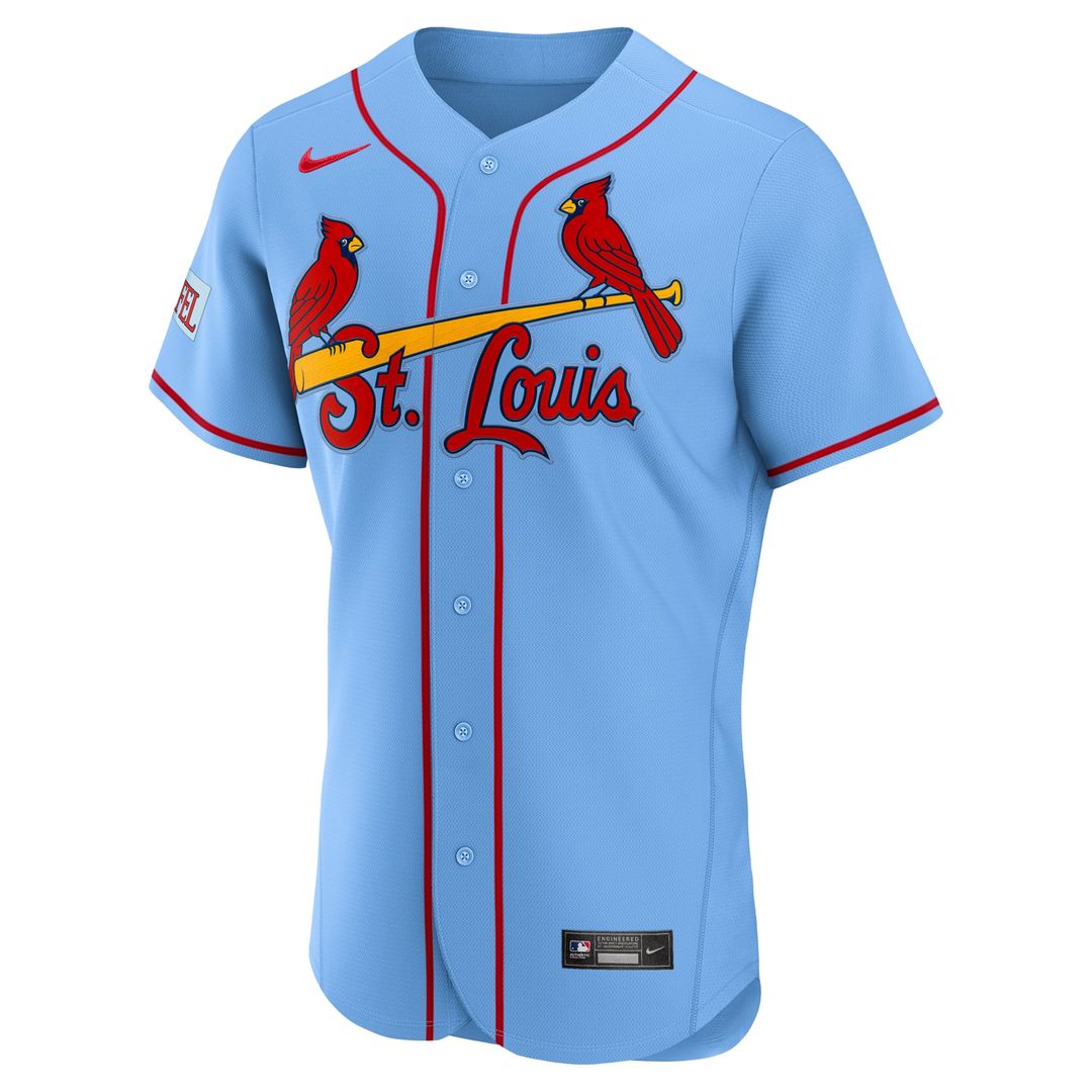 Men's St. Louis Cardinals Light Blue Alternate Sponsor Patch MLB Baseball Jersey - view 2