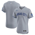 Men's Kansas City Royals Gray Road Elite Patch MLB Baseball Jersey - view 4