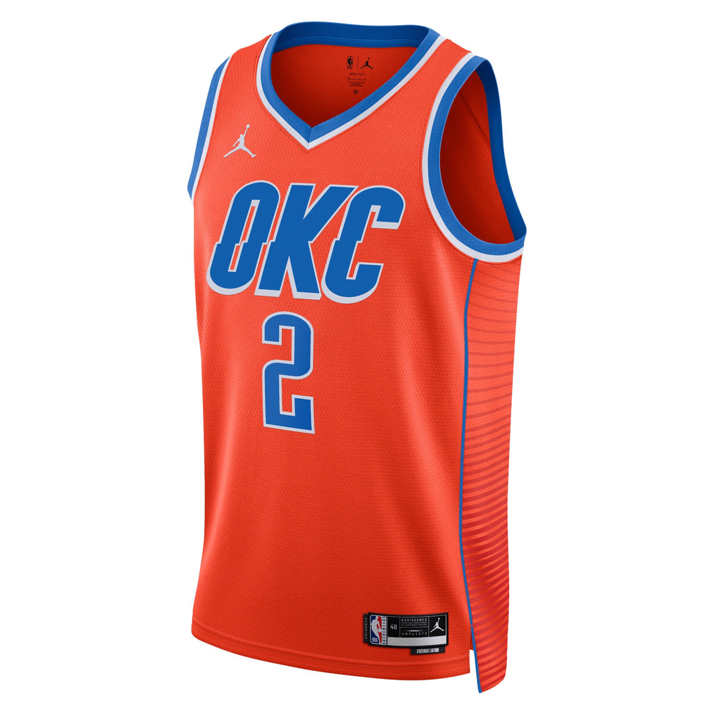 Unisex Shai Gilgeous-Alexander Oklahoma City Thunder Statement Edition Swingman NBA Basketball Jersey - Orange - view 2
