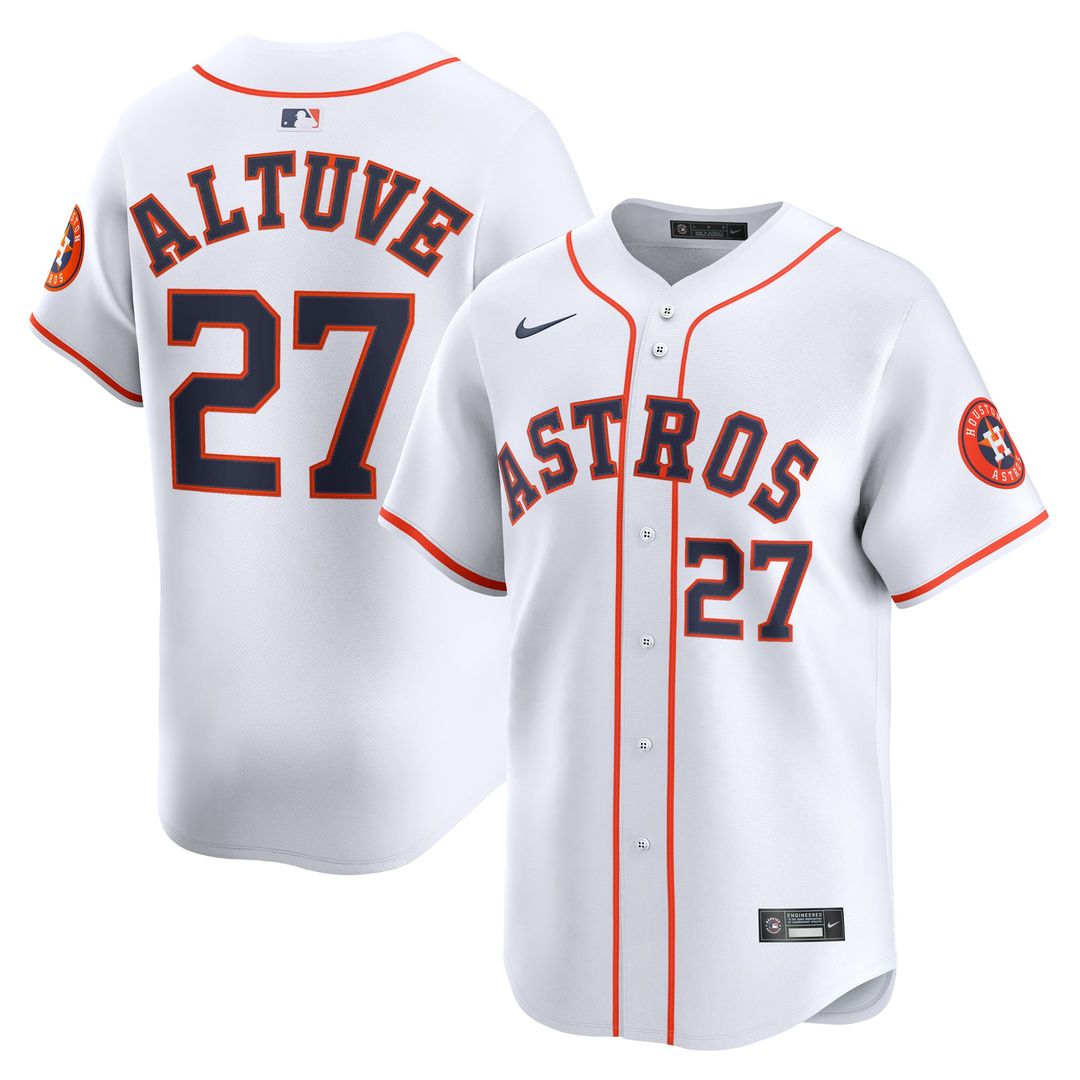 Men's Houston Astros Jose Altuve White Home Limited MLB Baseball Jersey - view 1