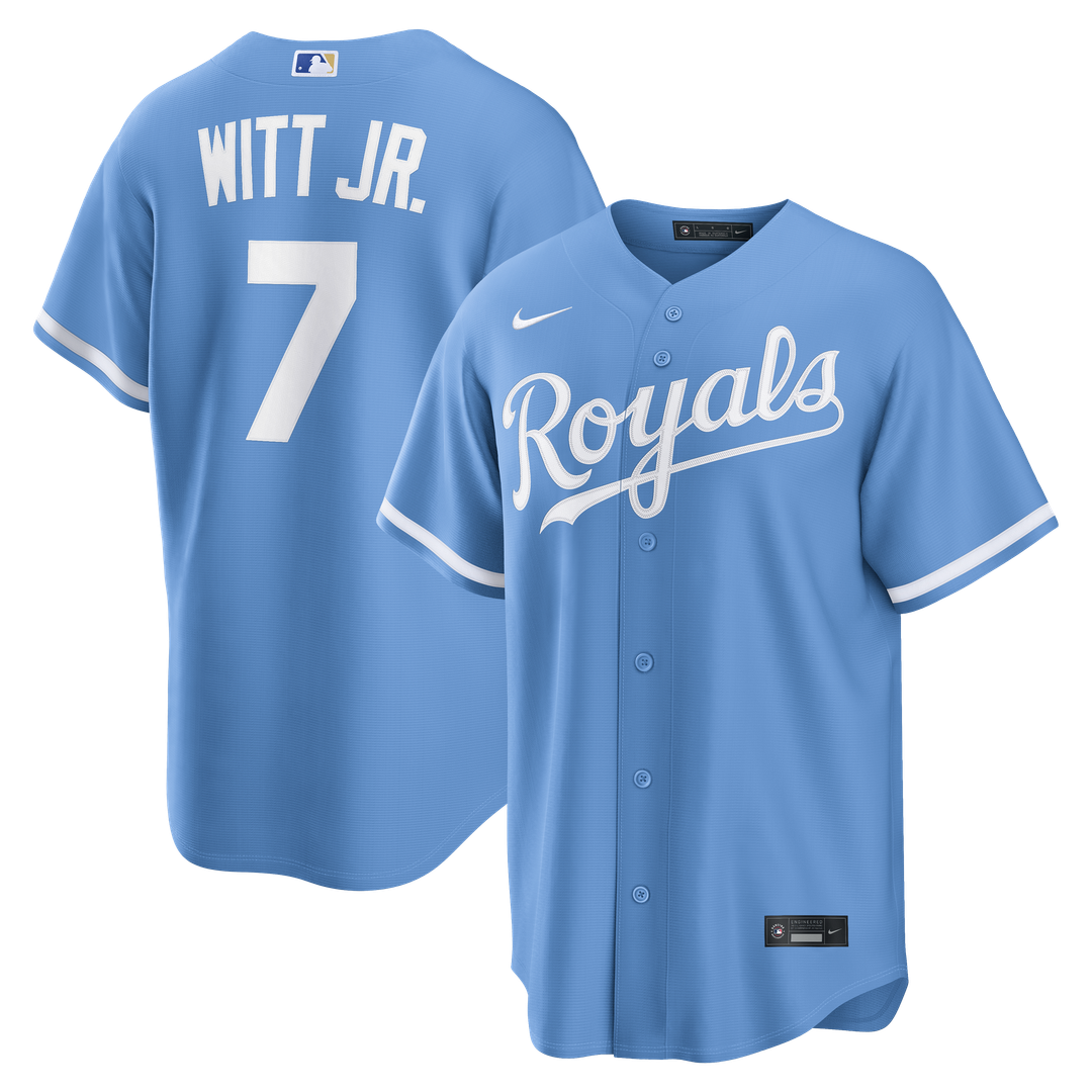Men's Kansas City Royals Bobby Witt Jr. Gray Road Replica MLB Baseball Jersey - view 7