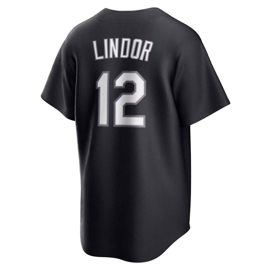 Men's New York Mets Francisco Lindor Black Replica MLB Baseball Jersey - view 5