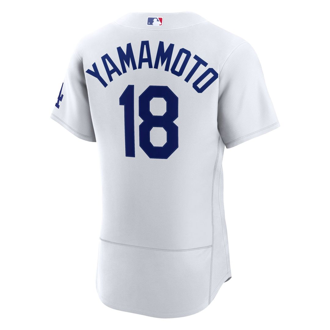 Men's Los Angeles Dodgers Yoshinobu Yamamoto White Home MLB Baseball Jersey - view 3