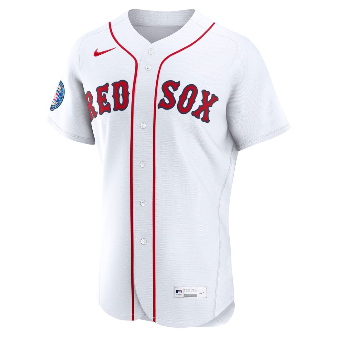 Men's Boston Red Sox David Ortiz White Home Retired 2022 Hall of Fame Patch MLB Baseball Jersey - view 2