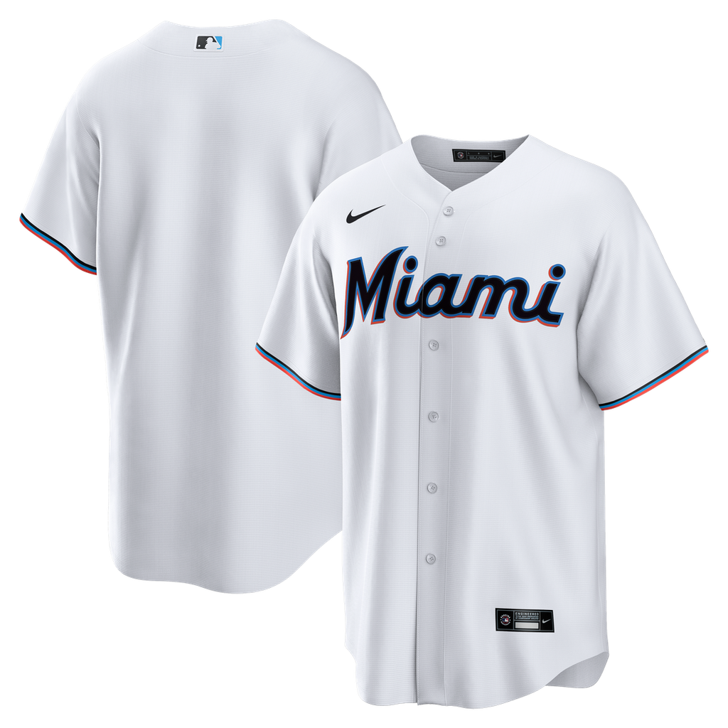 Men's Miami Marlins White Home Big & Tall Replica MLB Baseball Jersey - view 1