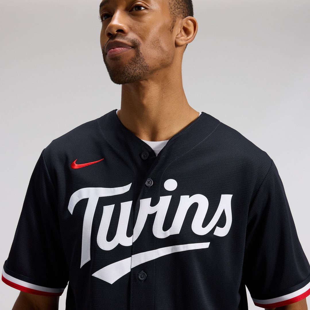 Men's Minnesota Twins Navy Alternate Replica MLB Baseball Jersey - view 9