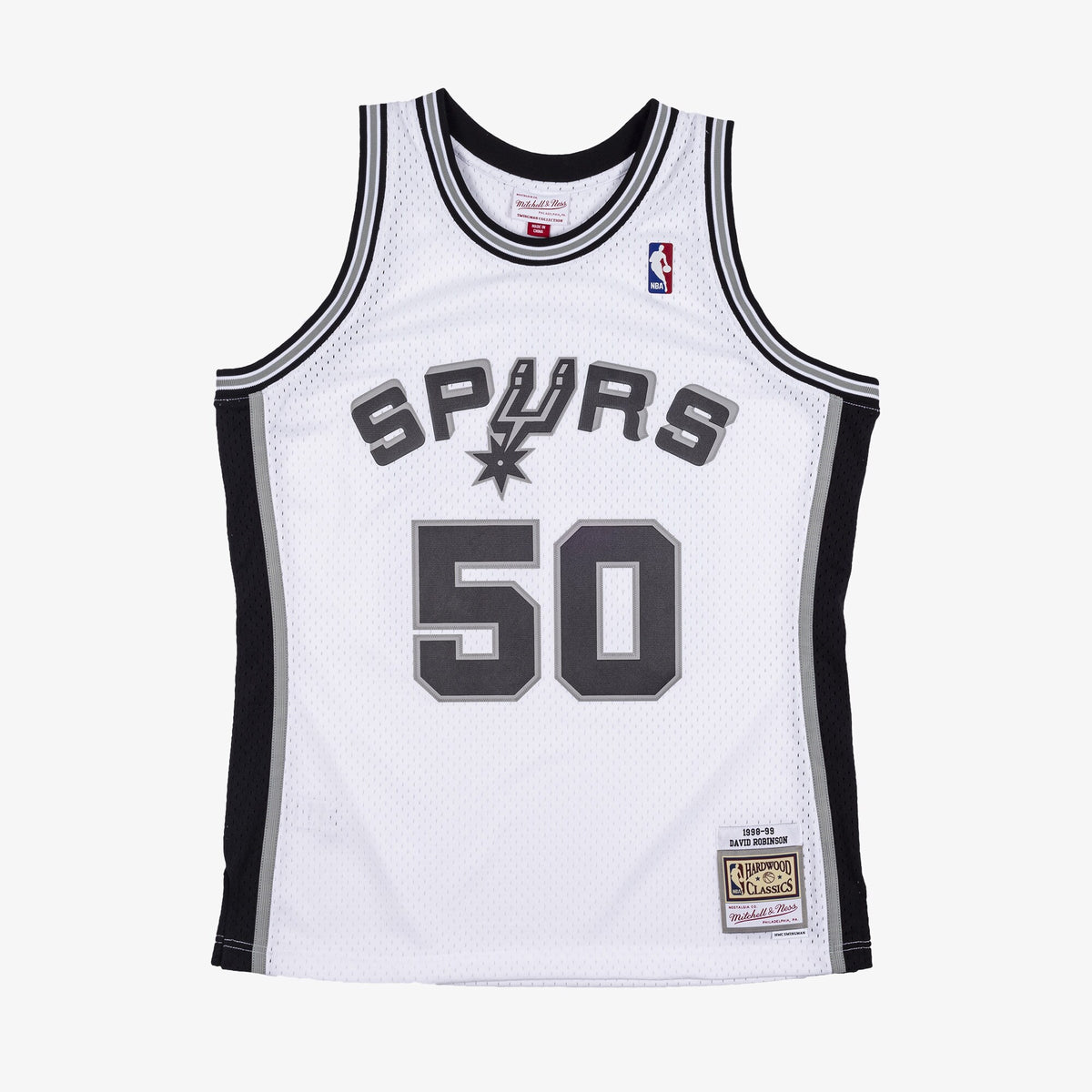 Men's San Antonio Spurs David Robinson 1998 Swingman NBA Basketball Jersey - White - view 3
