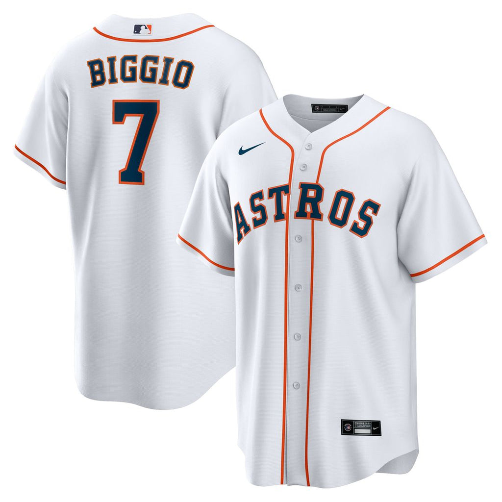 Men's Houston Astros Craig Biggio White Home Retired Player Replica MLB Baseball Jersey - view 1