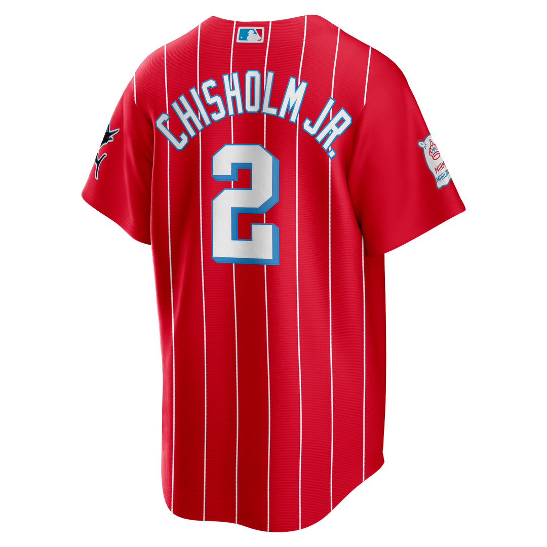 Men's Miami Marlins Jazz Chisholm Jr. Red City Connect Replica MLB Baseball Jersey - view 3