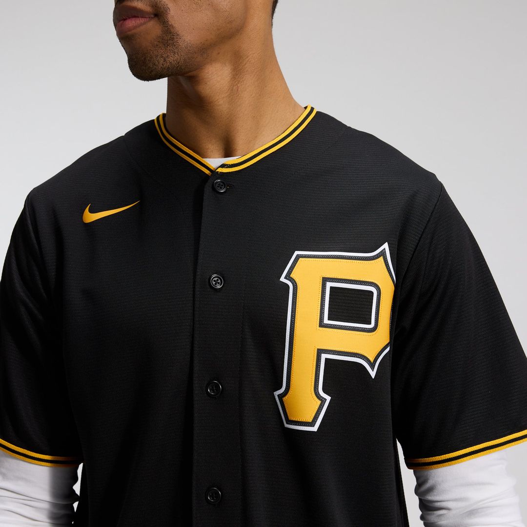 Men's Pittsburgh Pirates Black Alternate Replica MLB Baseball Jersey - view 8