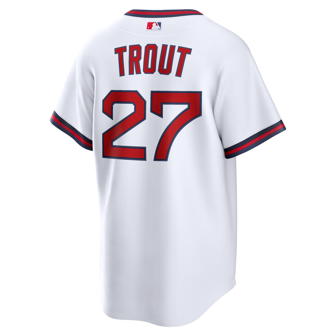 Men's Los Angeles Angels Mike Trout White Alternate Replica MLB Baseball Jersey - view 6