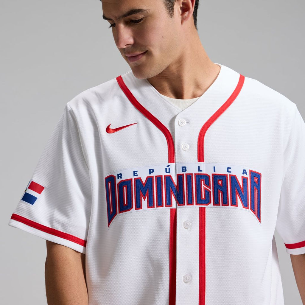 Men's Dominican Republic Baseball White 2026 World Baseball Classic Home Stadium MLB Baseball Jersey - view 2