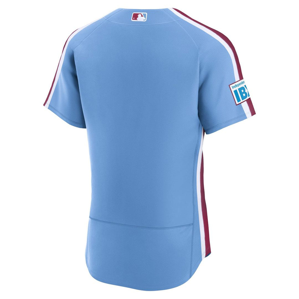 Men's Philadelphia Phillies White Home Sponsor Patch MLB Baseball Jersey - view 9
