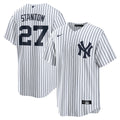 Men's New York Yankees Giancarlo Stanton White Home Replica Player Name MLB Baseball Jersey - view 1