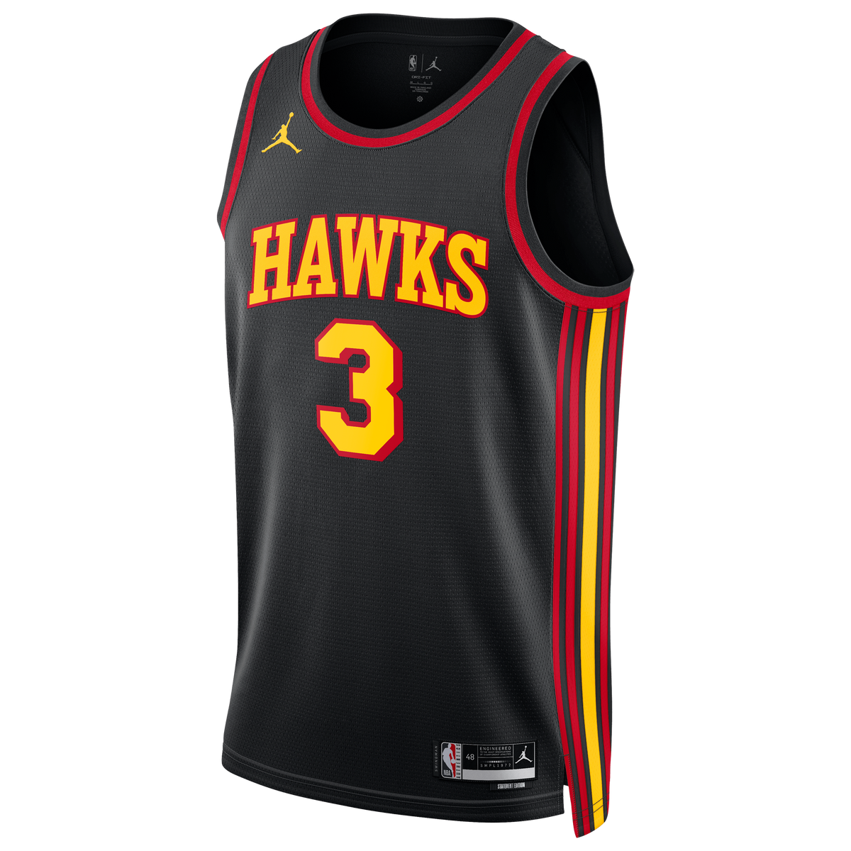 Unisex CJ McCollum Atlanta Hawks Statement Edition Swingman NBA Basketball Jersey - Black - view 3