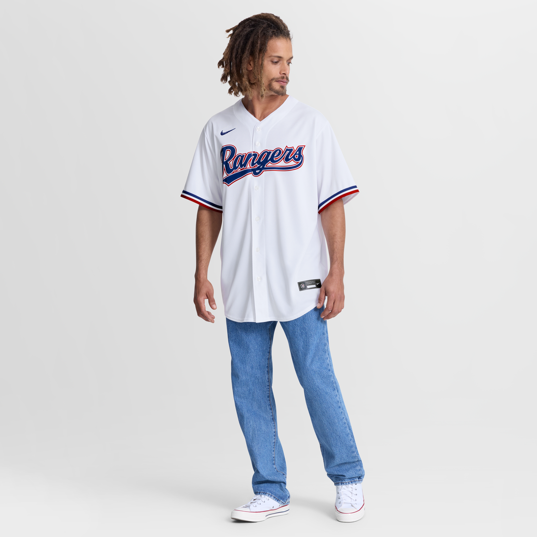 Men's Texas Rangers Wyatt Langford White Home Replica MLB Baseball Jersey - view 4