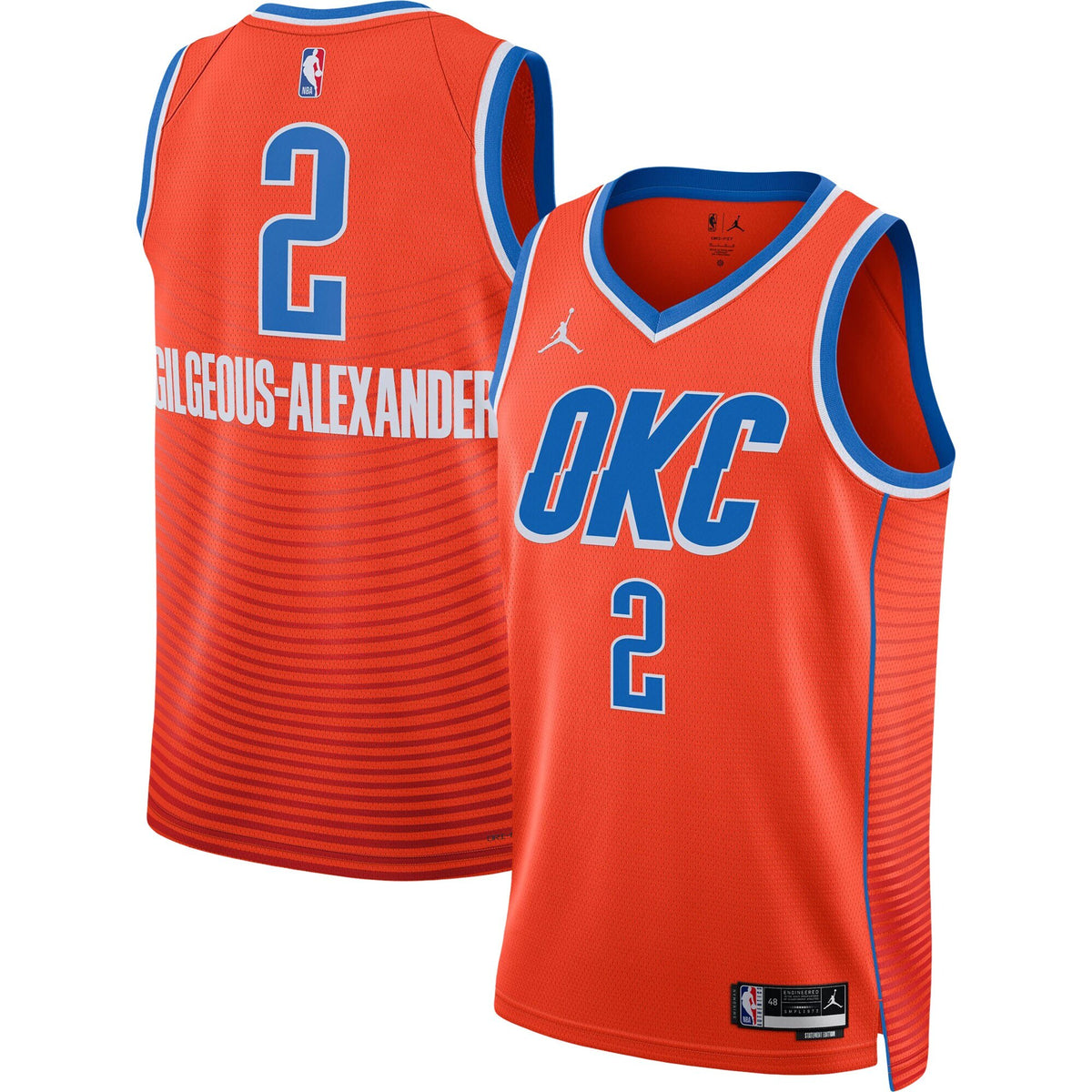 Unisex Oklahoma City Thunder Replica Statement Swingman NBA Basketball Jersey - Shai Gilgeous-Alexander - view 2