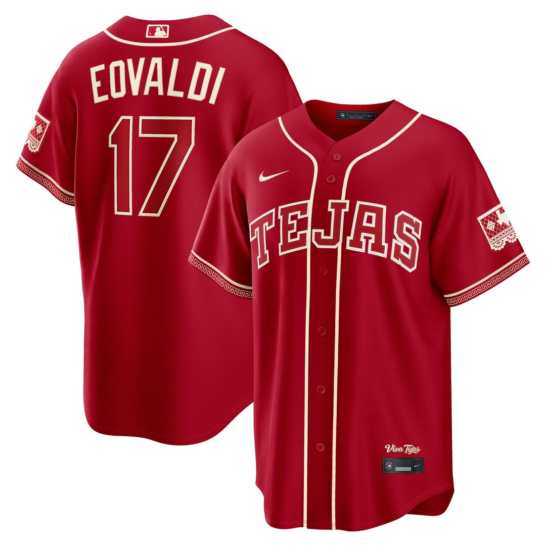 Men's Texas Rangers Nathan Eovaldi Red 2026 City Connect Stadium MLB Baseball Jersey - view 1