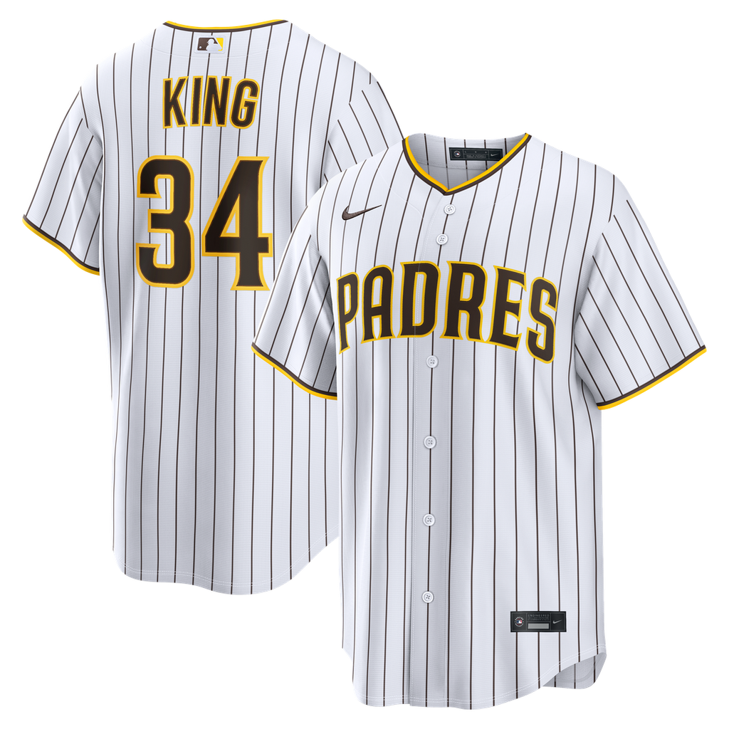 Men's San Diego Padres Michael King White Home Replica MLB Baseball Jersey - view 1