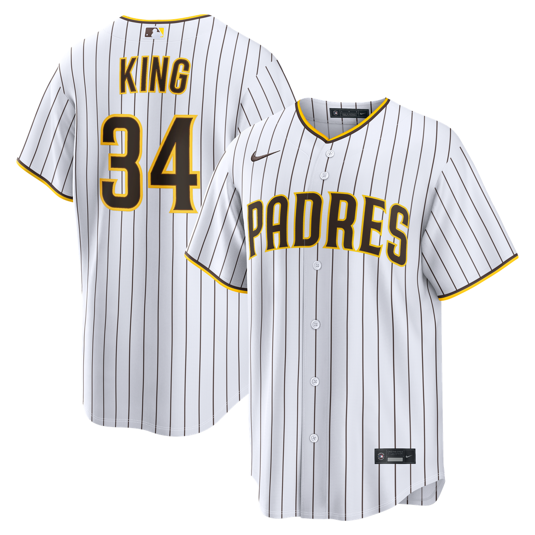 Men's San Diego Padres Michael King White Home Replica MLB Baseball Jersey - view 1