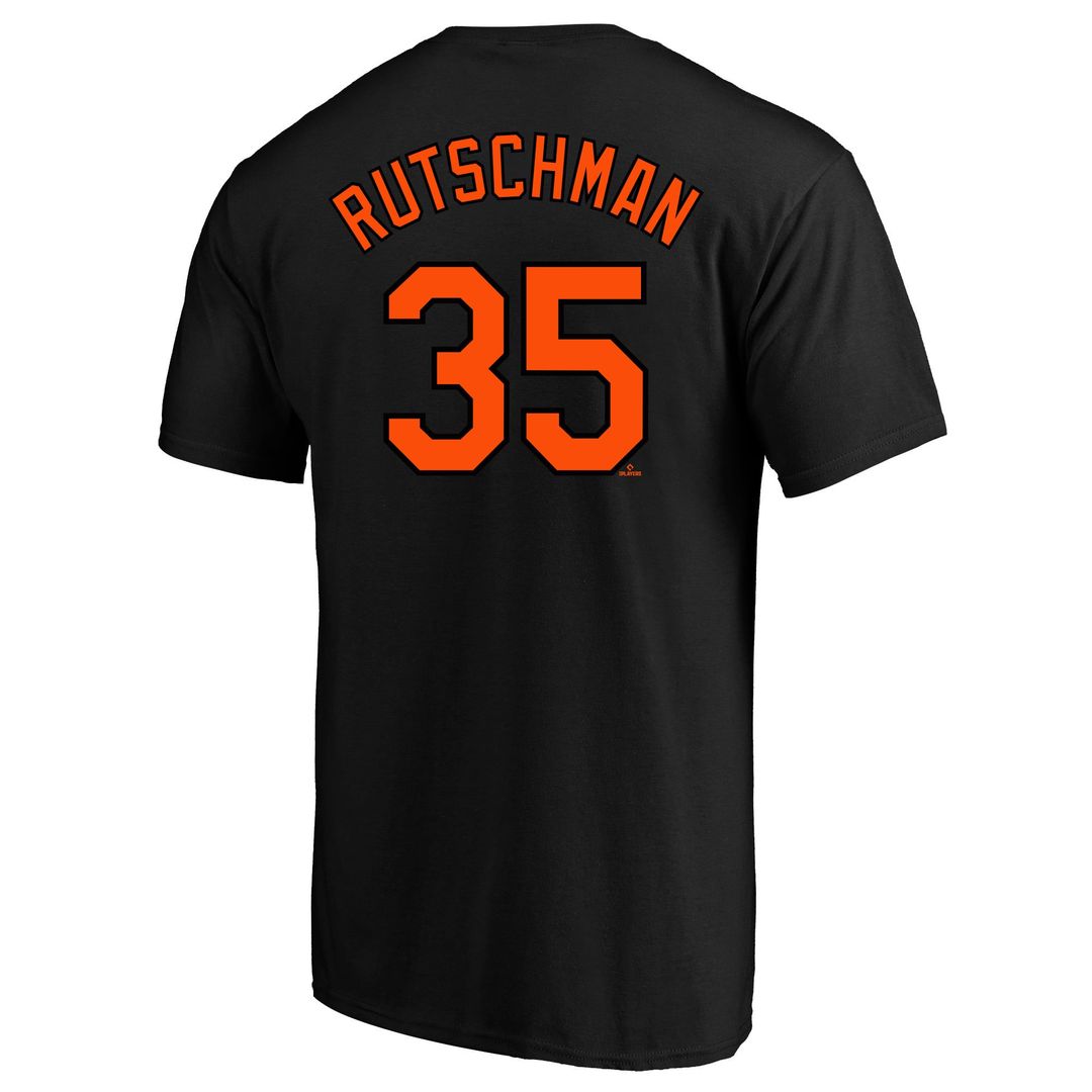 Men's Baltimore Orioles Adley Rutschman Black Big & Tall Name & Number T-Shirt - view 3