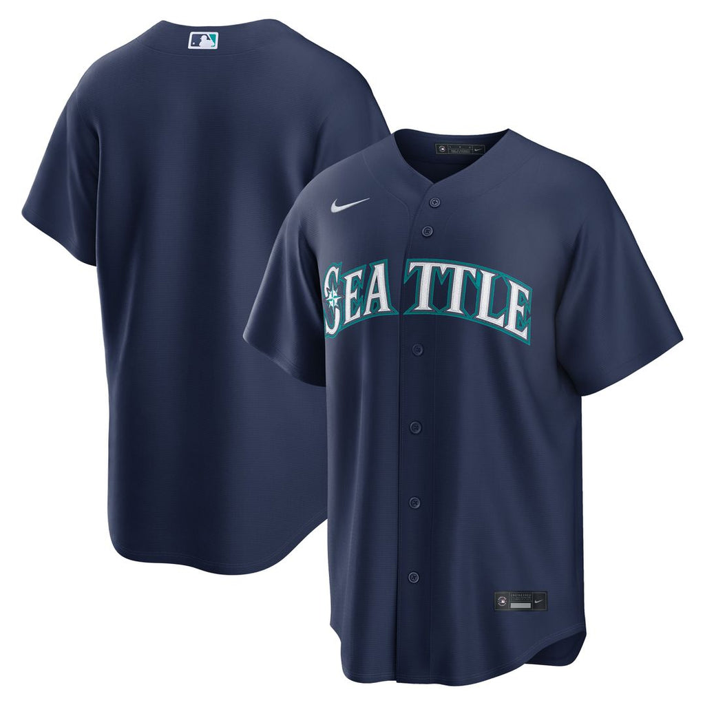 Men's Seattle Mariners Navy Road Replica MLB Baseball Jersey - view 1