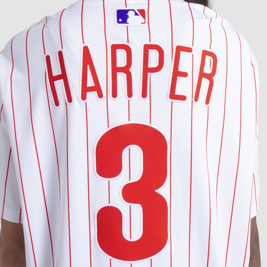 Men's Philadelphia Phillies Bryce Harper White Home Elite MLB Baseball Jersey - view 11
