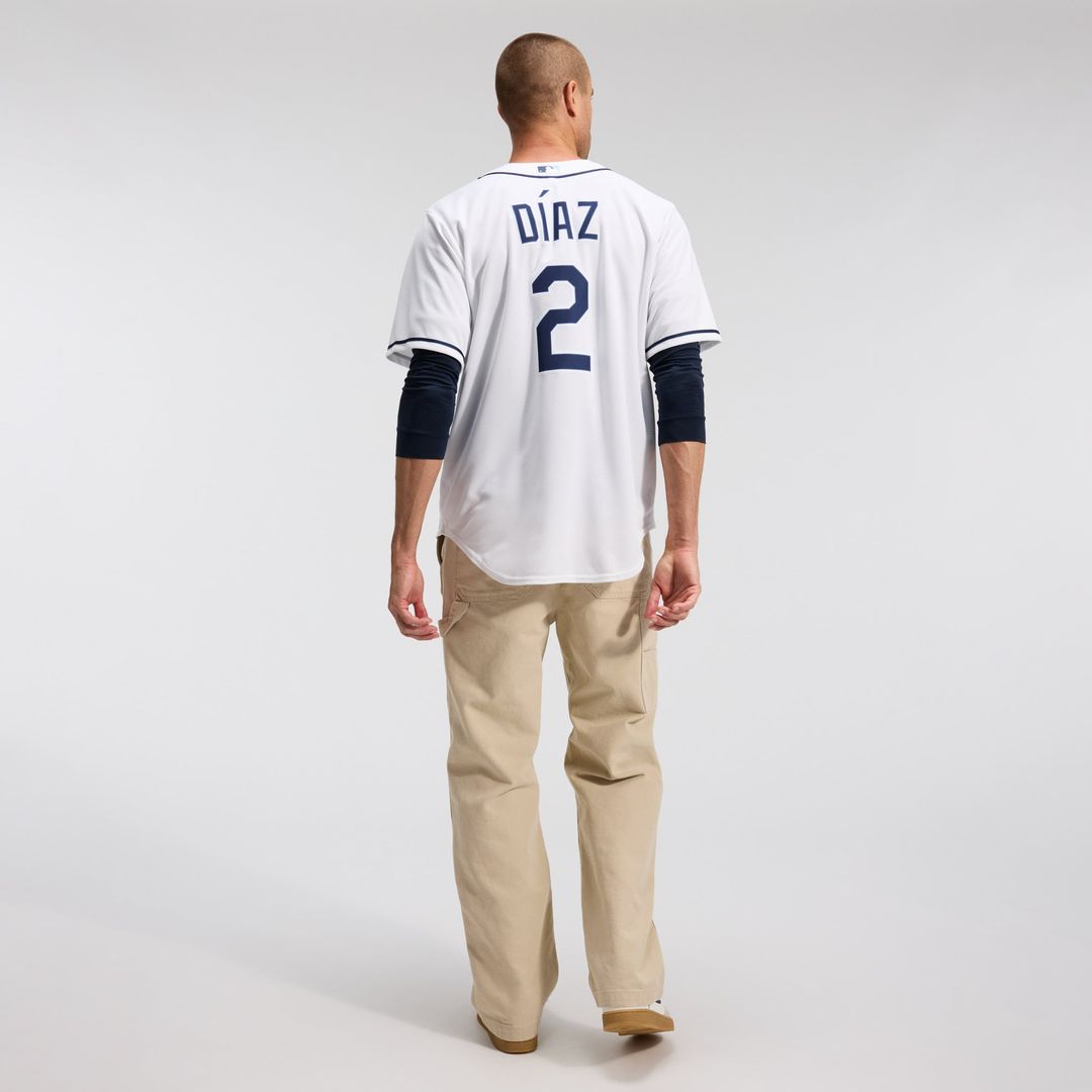 Men's Tampa Bay Rays Yandy Díaz White Home Replica MLB Baseball Jersey - view 6