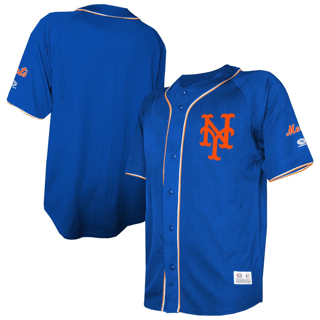 Men's New York Mets Royal Team Color Full-Button Fashion MLB Baseball Jersey - view 1