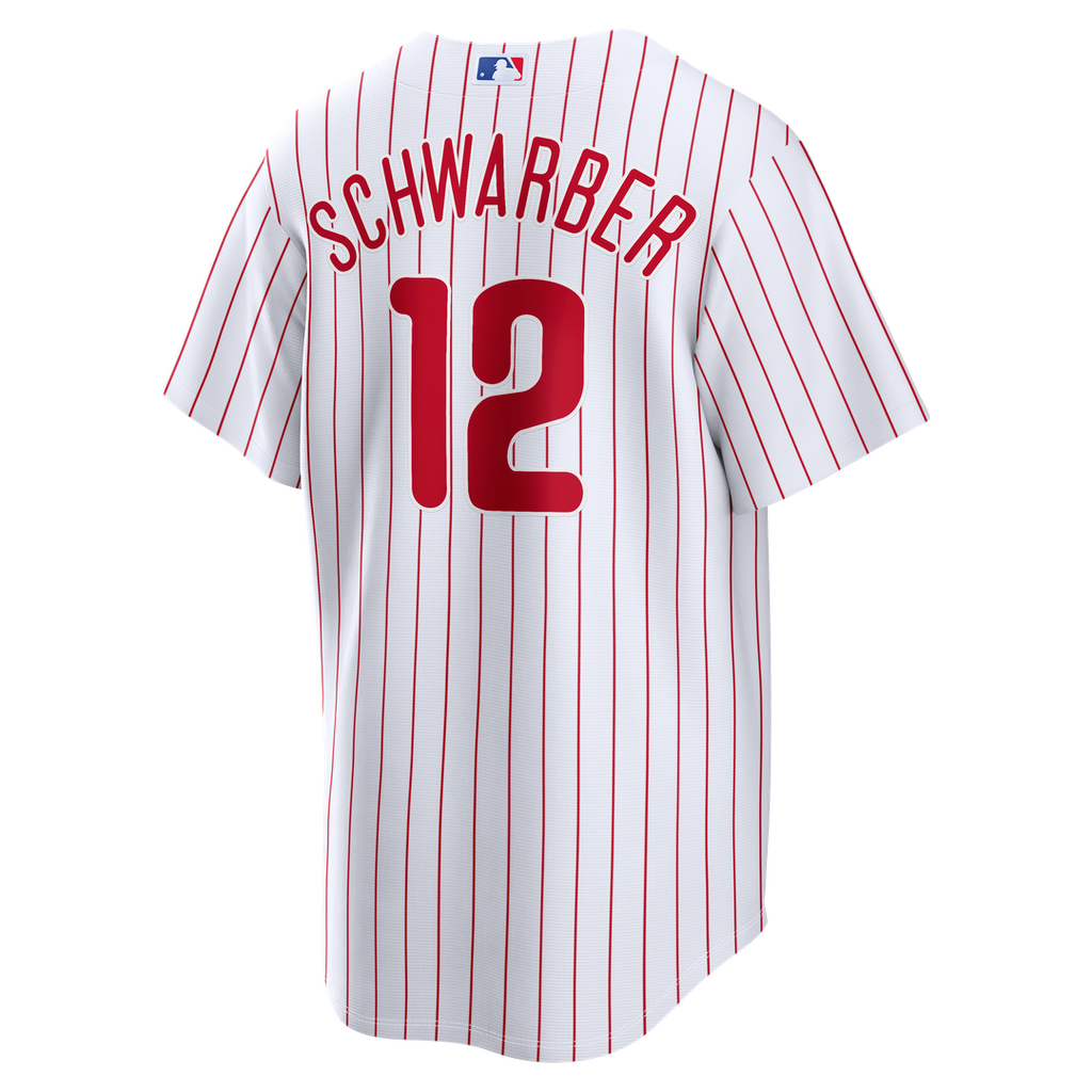 Men's Philadelphia Phillies Kyle Schwarber White Home Replica MLB Baseball Jersey - view 3