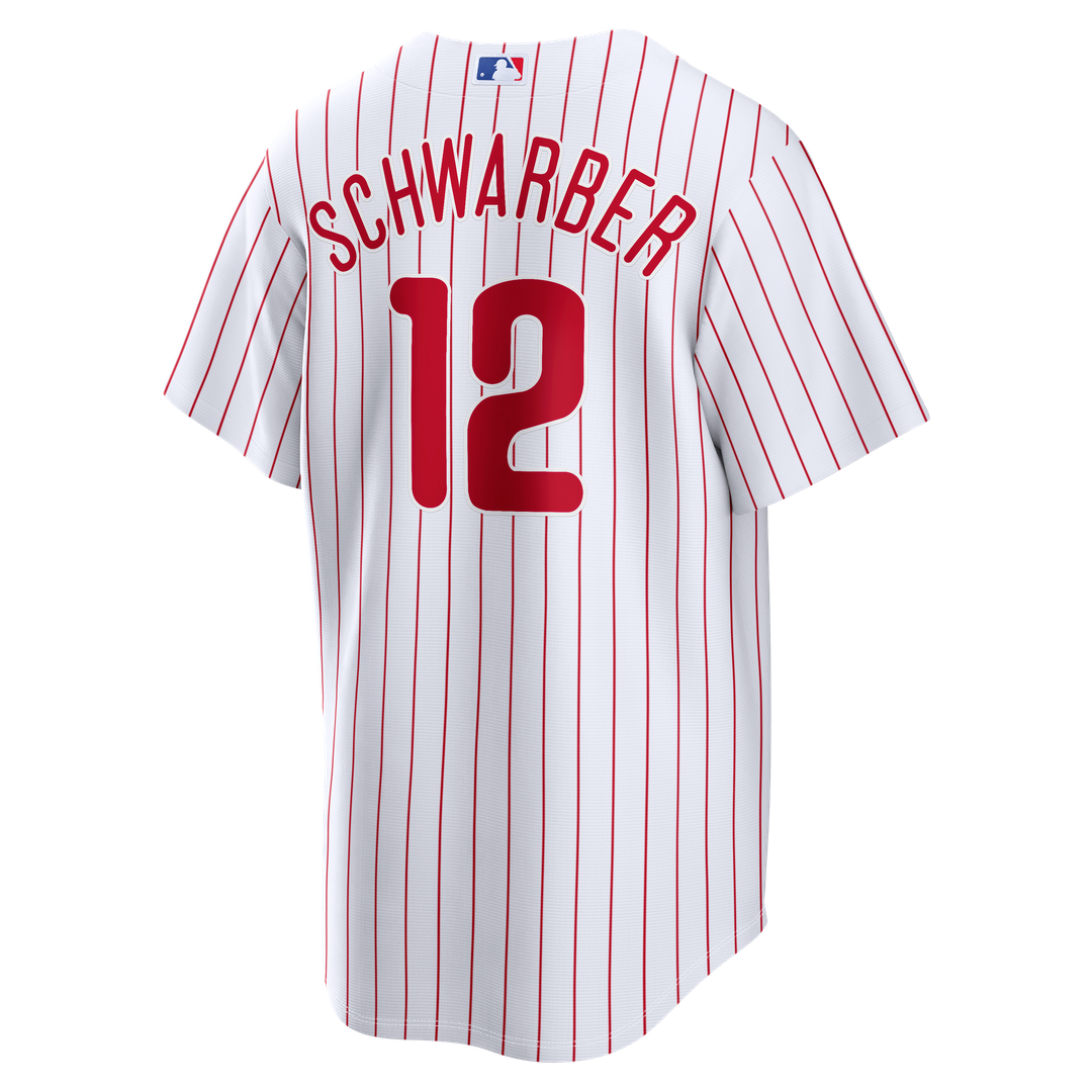 Men's Philadelphia Phillies Kyle Schwarber White Home Replica MLB Baseball Jersey - view 3