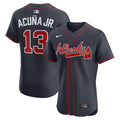 Men's Atlanta Braves Ronald Acuña Jr. Navy Alternate Elite MLB Baseball Jersey - view 4