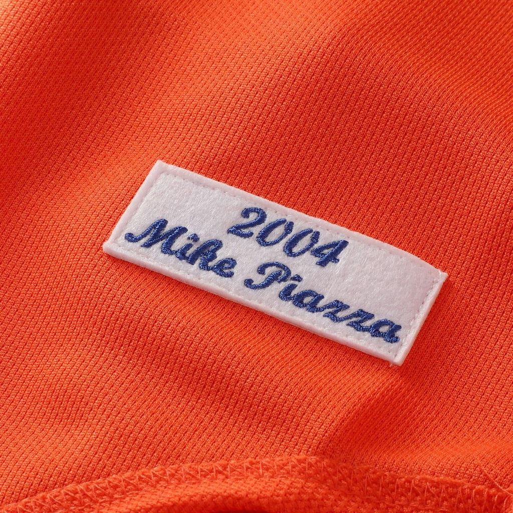Men's New York Mets Mike Piazza Orange Cooperstown Collection Mesh Batting Practice Button-Up MLB Baseball Jersey - view 7