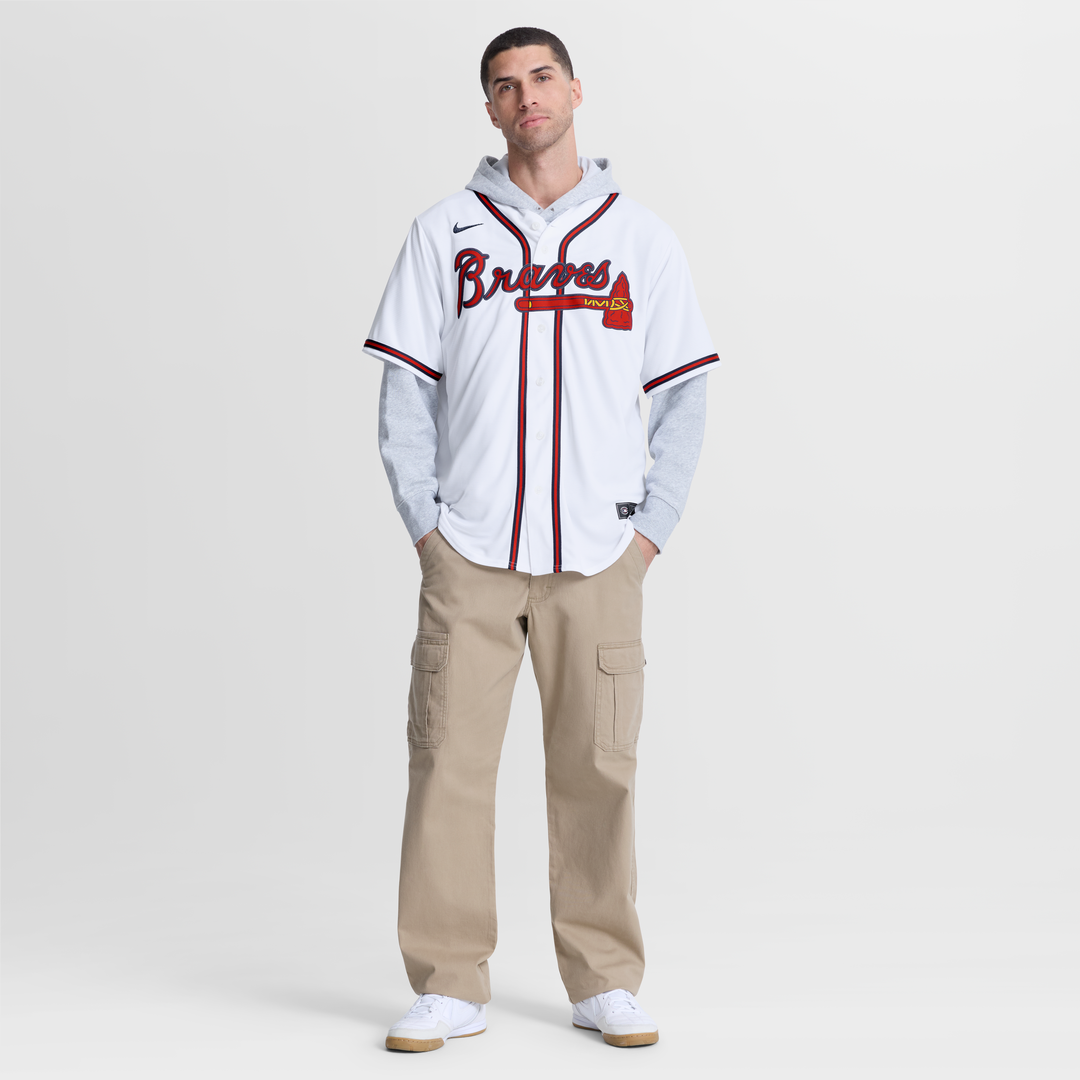 Men's Atlanta Braves Drake Baldwin White Home Replica MLB Baseball Jersey - view 4