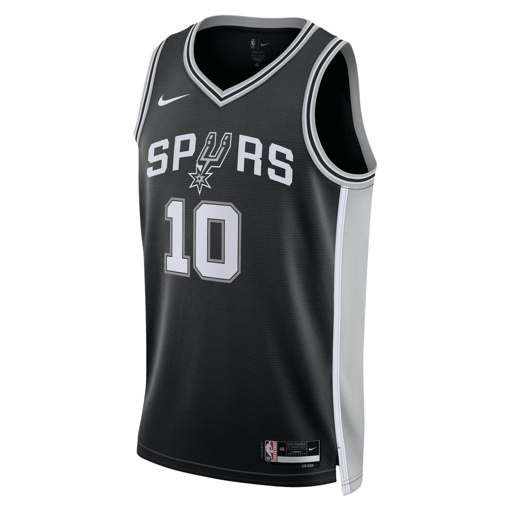 Unisex Jeremy Sochan San Antonio Spurs Icon Edition Swingman NBA Basketball Jersey - Black - view 2