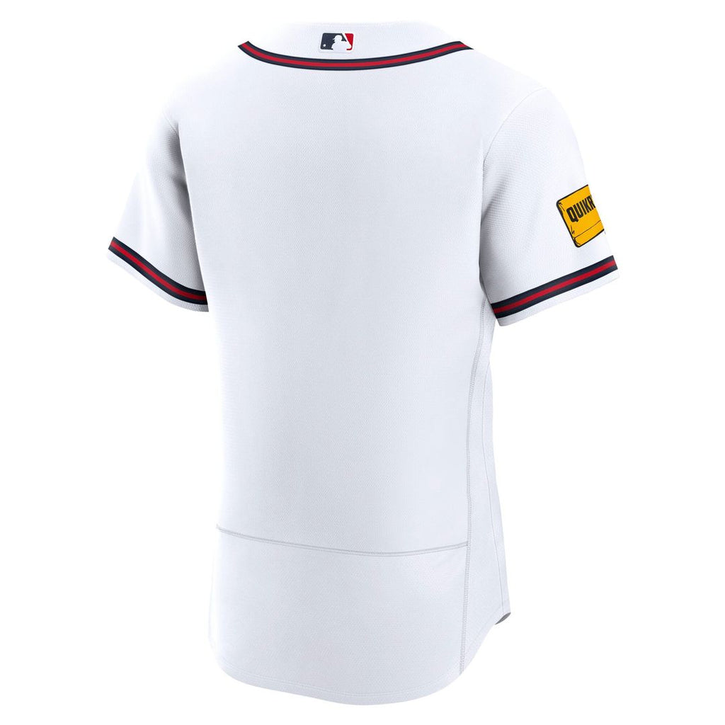 Men's Atlanta Braves White Home Sponsor Patch MLB Baseball Jersey - view 3