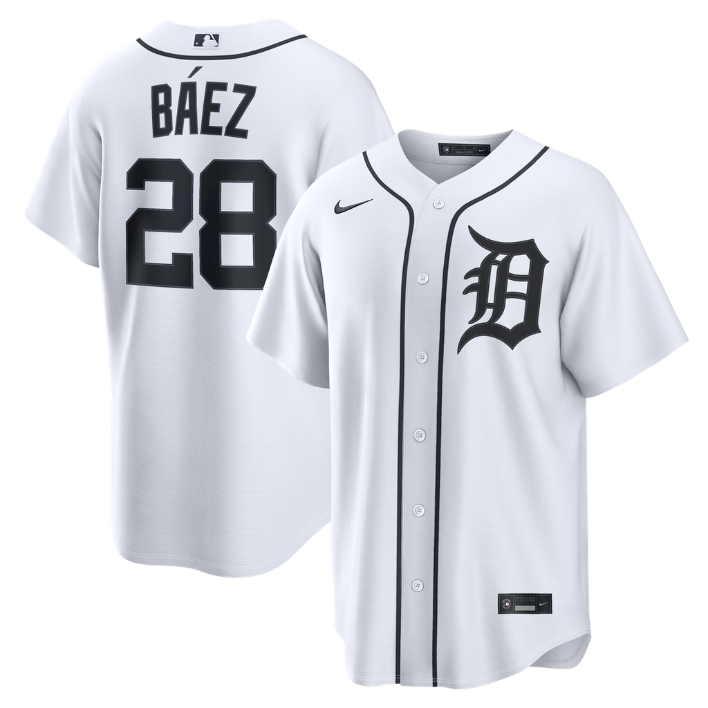 Men's Detroit Tigers Javier Báez White Home Replica MLB Baseball Jersey - view 1