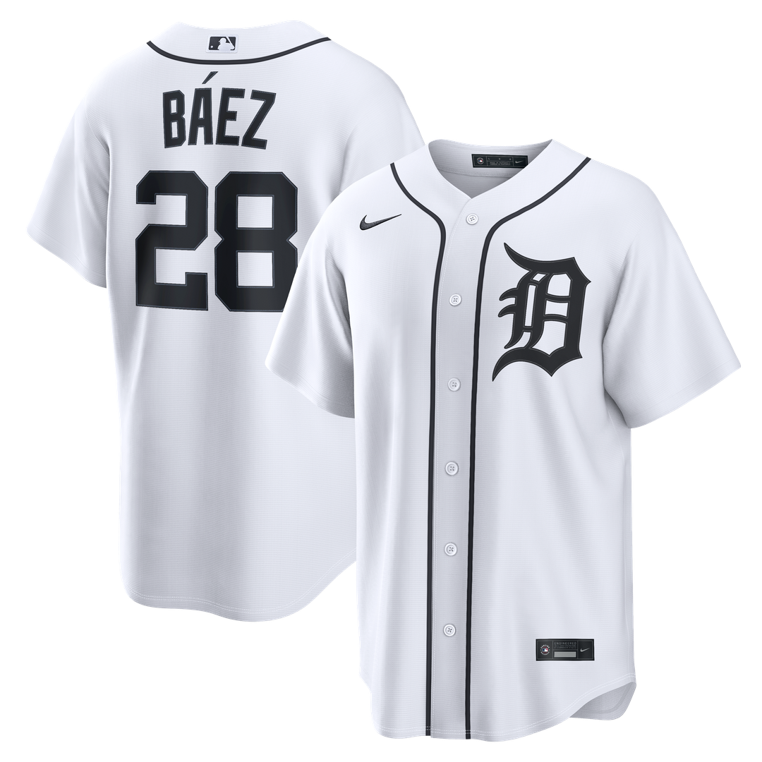 Men's Detroit Tigers Javier Báez White Home Replica MLB Baseball Jersey - view 1
