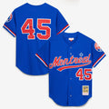 Men's Montreal Expos Pedro Martinez Blue Cooperstown Collection Mesh Batting Practice Button-Up MLB Baseball Jersey - view 1