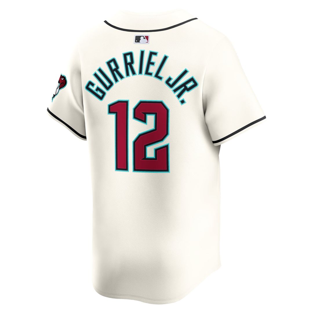 Men's Arizona Diamondbacks Lourdes Gurriel Jr. Cream Home Limited MLB Baseball Jersey - view 3
